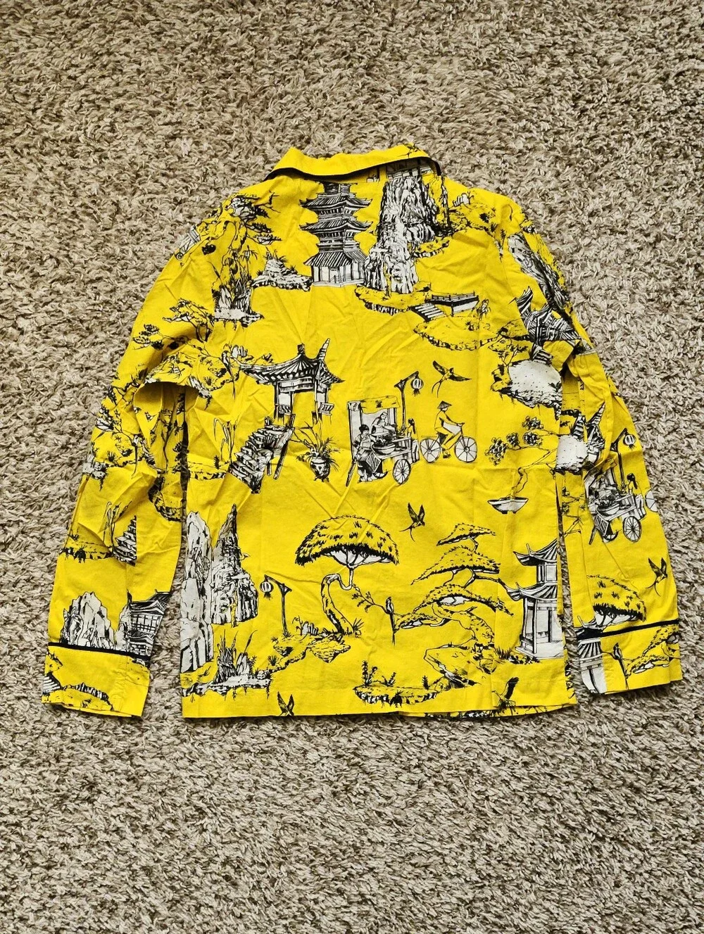 Katie Kime Yellow Toile 100% Cotton XS Pajama Set